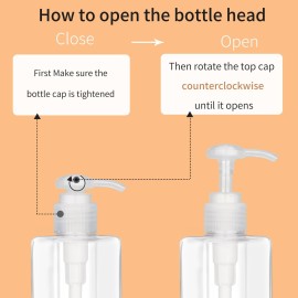 100ml (3.4oz) Pump Bottle Dispenser Jansburg 2 Pack Refillable Flat Square Plastic Lotion Dispenser Leakproof Empty Lotion Pump Bottle for Essential Oil Soap Lotion Shampoo Clear