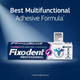 Fixodent Professional Ultimate Denture Adhesive Cream for Full and Partial Dentures, 1.8 oz, 3 Pack Fixodent Professional Ultimate Denture Adhesive Cream for Full and Partial Dentures, 1.8 oz, 3 Pack