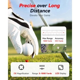 Golf Rangefinder with Magnetic - 1000 Yards Laser Range Finder with Slope Compensation & USB-C Rechargeable Battery for Golf Golf Rangefinder with Magnetic - 1000 Yards Laser Range Finder with Slope Compensation & USB-C Rechargeable Battery for Golf