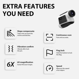 Golf Rangefinder with Magnetic - 1000 Yards Laser Range Finder with Slope Compensation & USB-C Rechargeable Battery for Golf Golf Rangefinder with Magnetic - 1000 Yards Laser Range Finder with Slope Compensation & USB-C Rechargeable Battery for Golf