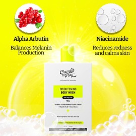 Chemist at Play Brightening Body Wash | Glowing Skin Vitamin C Bodywash | Helps to Reduce Fades Dark Spots, Evens out Skin Tone | Alpha Arbutin | 30X Vitamin C with Camu Camu | For Women & Men | 236ml