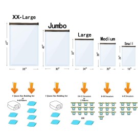 24 Pack Vacuum Storage Bags with Electric Pump, (5 Jumbo, 5 Large, 5 Medium, 5 Small, 4 Roll Up Bags) Space Saver Bag for Clothes, Mattress, Blanket, Duvets, Pillows, Comforters,Travel 24 Pack Vacuum Storage Bags with Electric Pump, (5 Jumbo, 5 Large, 5 Medium, 5 Small, 4 Roll Up Bags) Space Saver Bag for Clothes, Mattress, Blanket, Duvets, Pillows, Comforters,Travel