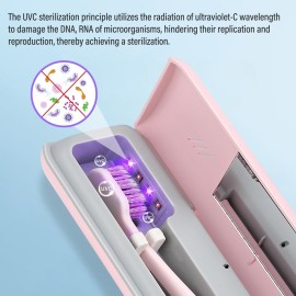 YourMate Toothbrush Sanitizer Case Travel Toothbrush Covers Case for Houshold and Traveling Power by AA Battery or USB-C Pink YourMate Toothbrush Sanitizer Case Travel Toothbrush Covers Case for Houshold and Traveling Power by AA Battery or USB-C Pink