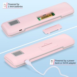 YourMate Toothbrush Sanitizer Case Travel Toothbrush Covers Case for Houshold and Traveling Power by AA Battery or USB-C Pink YourMate Toothbrush Sanitizer Case Travel Toothbrush Covers Case for Houshold and Traveling Power by AA Battery or USB-C Pink