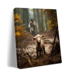 Jesus wall decor for prayer room Christian wall art for Christmas decorations indoor Jesus and Lamb canvas wall prints Jesus Running After Lost Lamb Picture for home decor Baptism gifts for boys-girl