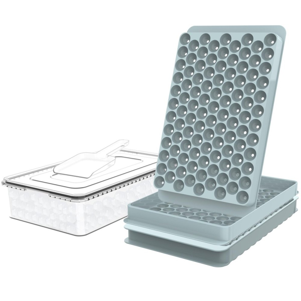 WIBIMEN Mini Ice Cube Trays, Small Tiny Round Pebble Crushed Nugget Ice Trays for Freezer with Lid - Chilling Drinks Coffee Juice(2 Pack/0.55In - Blue) WIBIMEN Mini Ice Cube Trays, Small Tiny Round Pebble Crushed Nugget Ice Trays for Freezer with Lid - Chilling Drinks Coffee Juice(2 Pack/0.55In - Blue)