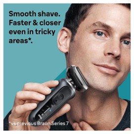 Braun Electric Shaver for Men, Series 7 7185cc, Wet & Dry Shave, Turbo & Gentle Shaving Modes, Waterproof Foil Shaver, Space Grey Braun Electric Shaver for Men, Series 7 7185cc, Wet & Dry Shave, Turbo & Gentle Shaving Modes, Waterproof Foil Shaver, Space Grey