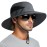 PFFY Sun Bucket Hats for Men Women 3 Wide Brim UPF 50+ Fishing & Beach Hat Darkgrey