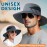 PFFY Sun Bucket Hats for Men Women 3 Wide Brim UPF 50+ Fishing & Beach Hat Darkgrey