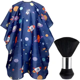 FEBSNOW Kids Hair Cutting Cape,Professional Kids Barber Cape and Neck Duster Brush Cartoon Hairdresser Apron with Adjustable Closure for Children Salon Barber Supplies for Kids & Adults 55x39 Inches FEBSNOW Kids Hair Cutting Cape,Professional Kids Barber Cape and Neck Duster Brush Cartoon Hairdresser Apron with Adjustable Closure for Children Salon Barber Supplies for Kids & Adults 55x39 Inches
