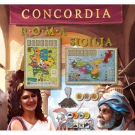 Rio Grande Games: Concordia: Roma/Sicilia - Expansion, Strategy Board Game, Civilization-Building, Economic, Ages 14+, 2-5 Players, 45-90 Min