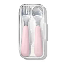 OXO Tot On-The-Go Fork and Spoon Set - Blossom OXO Tot On-The-Go Fork and Spoon Set - Blossom