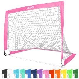 GoSports Team Tone 4 ft x 3 ft Portable Soccer Goal for Kids - Pop Up Net for Backyard - Pink GoSports Team Tone 4 ft x 3 ft Portable Soccer Goal for Kids - Pop Up Net for Backyard - Pink