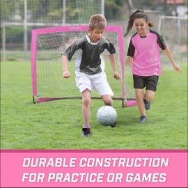 GoSports Team Tone 4 ft x 3 ft Portable Soccer Goal for Kids - Pop Up Net for Backyard - Pink GoSports Team Tone 4 ft x 3 ft Portable Soccer Goal for Kids - Pop Up Net for Backyard - Pink