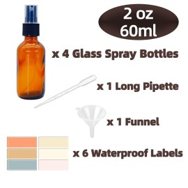 Zkupanx 4 PACK 2 oz Amber Small Glass Spray Bottles, Empty Spray Bottle for Hair, Plants, Perfume - Fine Mist, 2oz Mini Spray Bottle Zkupanx 4 PACK 2 oz Amber Small Glass Spray Bottles, Empty Spray Bottle for Hair, Plants, Perfume - Fine Mist, 2oz Mini Spray Bottle