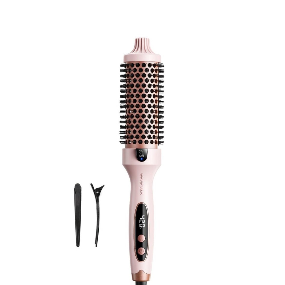 Wavytalk Thermal Brush, Blowout Boost 1.5 inch Heated Round Brush for Blowout Look, Dual Voltage, Pink, Sakura, Tourmaline Ceramic, Negative Ion Technology, 5 Temperature Settings, Less Damage Wavytalk Thermal Brush, Blowout Boost 1.5 inch Heated Round Brush for Blowout Look, Dual Voltage, Pink, Sakura, Tourmaline Ceramic, Negative Ion Technology, 5 Temperature Settings, Less Damage