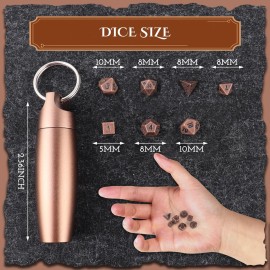 Golden Mini DND Dice Set, DND Metal Tiny Mini Small Dice Set with DND Keychain Dice Case, Durable Portable Mini DND Dice Set, DND Holder Case, DND Accessories Gift for Tabletop RPG Board Games Golden Mini DND Dice Set, DND Metal Tiny Mini Small Dice Set with DND Keychain Dice Case, Durable Portable Mini DND Dice Set, DND Holder Case, DND Accessories Gift for Tabletop RPG Board Games