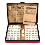 Funien Chinese Numbered Mahjong Set 144 Tiles Mah-Jong Set Portable Chinese Toy with Box