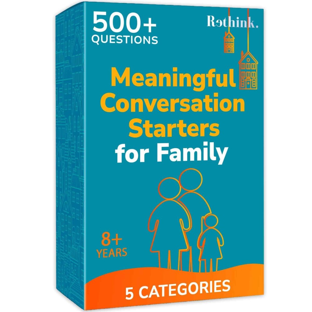 QUOKKA Conversation Cards Game - Family Edition | 500 Questions | Original Version | Share Thoughts - Fun Talking Board Game for Family Night