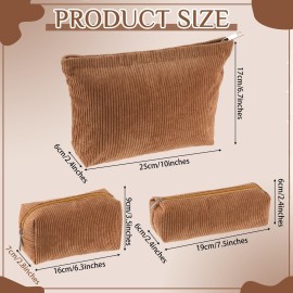 Huhumy 3 Pcs Makeup Bag Set for Women Corduroy Cosmetic Pouch Aesthetic Smile Travel Toiletry Bag Cute Purse Pouch Pencil Case Makeup Brushes Storage Organizer with Zipper(Brown,Solid Style) Huhumy 3 Pcs Makeup Bag Set for Women Corduroy Cosmetic Pouch Aesthetic Smile Travel Toiletry Bag Cute Purse Pouch Pencil Case Makeup Brushes Storage Organizer with Zipper(Brown,Solid Style)