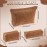 Huhumy 3 Pcs Makeup Bag Set for Women Corduroy Cosmetic Pouch Aesthetic Smile Travel Toiletry Bag Cute Purse Pouch Pencil Case Makeup Brushes Storage Organizer with Zipper(Brown,Solid Style)