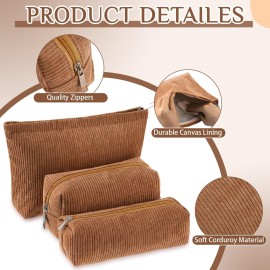 Huhumy 3 Pcs Makeup Bag Set for Women Corduroy Cosmetic Pouch Aesthetic Smile Travel Toiletry Bag Cute Purse Pouch Pencil Case Makeup Brushes Storage Organizer with Zipper(Brown,Solid Style) Huhumy 3 Pcs Makeup Bag Set for Women Corduroy Cosmetic Pouch Aesthetic Smile Travel Toiletry Bag Cute Purse Pouch Pencil Case Makeup Brushes Storage Organizer with Zipper(Brown,Solid Style)