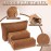 Huhumy 3 Pcs Makeup Bag Set for Women Corduroy Cosmetic Pouch Aesthetic Smile Travel Toiletry Bag Cute Purse Pouch Pencil Case Makeup Brushes Storage Organizer with Zipper(Brown,Solid Style)