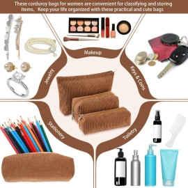 Huhumy 3 Pcs Makeup Bag Set for Women Corduroy Cosmetic Pouch Aesthetic Smile Travel Toiletry Bag Cute Purse Pouch Pencil Case Makeup Brushes Storage Organizer with Zipper(Brown,Solid Style) Huhumy 3 Pcs Makeup Bag Set for Women Corduroy Cosmetic Pouch Aesthetic Smile Travel Toiletry Bag Cute Purse Pouch Pencil Case Makeup Brushes Storage Organizer with Zipper(Brown,Solid Style)