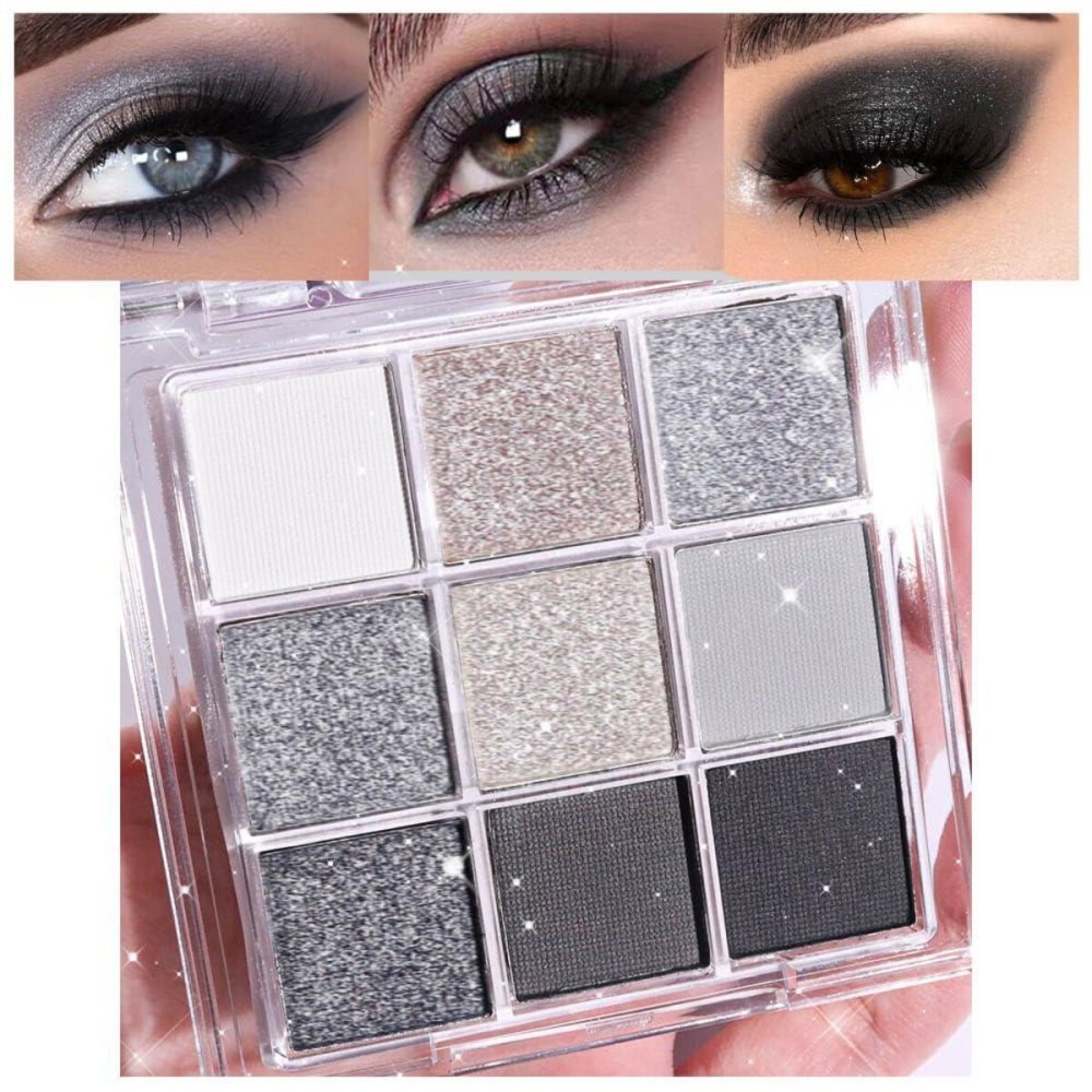 evpct 9 Colors Black Smokey Grey Gray Silver Glitter Shimmer Eye Shadow Makeup Palette Pigmented Black Matte Metallic Eyeshadow Makeup Palette sombra negra para ojos para ojos brillantes evpct 9 Colors Black Smokey Grey Gray Silver Glitter Shimmer Eye Shadow Makeup Palette Pigmented Black Matte Metallic Eyeshadow Makeup Palette sombra negra para ojos para ojos brillantes