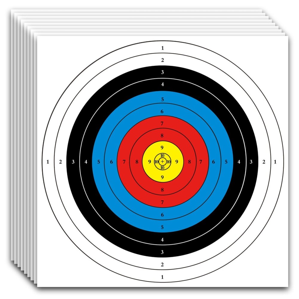 MOLFUJ Archery Targets Paper, 20pcs/50pcs Bow and Arrow Targets for Hunting Backyard, Archery Target Practice Accessories(10 Rings,16x16in) MOLFUJ Archery Targets Paper, 20pcs/50pcs Bow and Arrow Targets for Hunting Backyard, Archery Target Practice Accessories(10 Rings,16x16in)