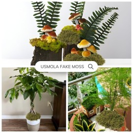 USMOLA Fake Green Moss for Potted Plants, 4OZ Artificial Moss for DIY Crafts, Faux Moss for Table Centerpieces Fairy Garden Decor (Fresh Green 140gr) USMOLA Fake Green Moss for Potted Plants, 4OZ Artificial Moss for DIY Crafts, Faux Moss for Table Centerpieces Fairy Garden Decor (Fresh Green 140gr)