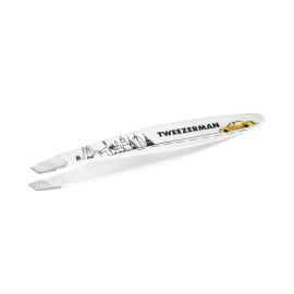 Tweezerman NYC Mini Slant Tweezer - Tweezers for Eyebrows, Travel Tweezers for Eyebrows, Facial Hair, Ingrown Hair