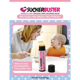 SUCKERBUSTER Baby Breastfeeding Weaning Balm Stick - 10oz, Organic Nipple Cream in Balm Stick - Postpartum Essentials, Stop Breastfeeding Essentials