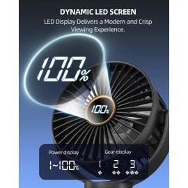 Portable Stroller Mini Fan, Small Rechargeable Personal Cooler w/ 360 Rotation, 3-Speed, Display, Battery Powered Stroller Accessories, Baby Essentials for Car Seat, Crib, Bike, Treadmill, Black Portable Stroller Mini Fan, Small Rechargeable Personal Cooler w/ 360 Rotation, 3-Speed, Display, Battery Powered Stroller Accessories, Baby Essentials for Car Seat, Crib, Bike, Treadmill, Black