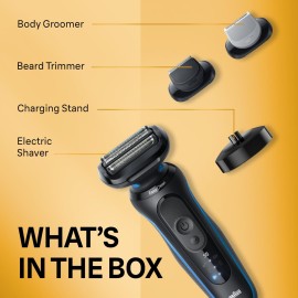 Braun Electric Shaver for Men, Series 5 5150cs, Wet & Dry Shave, Turbo Shaving Mode, Foil Shaver, with Beard Trimmer, Body Groomer and Charging Stand, Blue Braun Electric Shaver for Men, Series 5 5150cs, Wet & Dry Shave, Turbo Shaving Mode, Foil Shaver, with Beard Trimmer, Body Groomer and Charging Stand, Blue