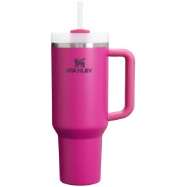 Stanley Quencher H2.0 Tumbler with Handle and Straw 40 oz | Flowstate 3-Position Lid | Cup Holder Compatible for Travel | Insulated Stainless Steel Cup | BPA-Free | Fuchsia