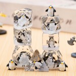 Penguin DND Resin Dice Set, Polyhedral D&D Dice Penguin Dice D and D for Dungeons and Dragons MTG RPG Board Games