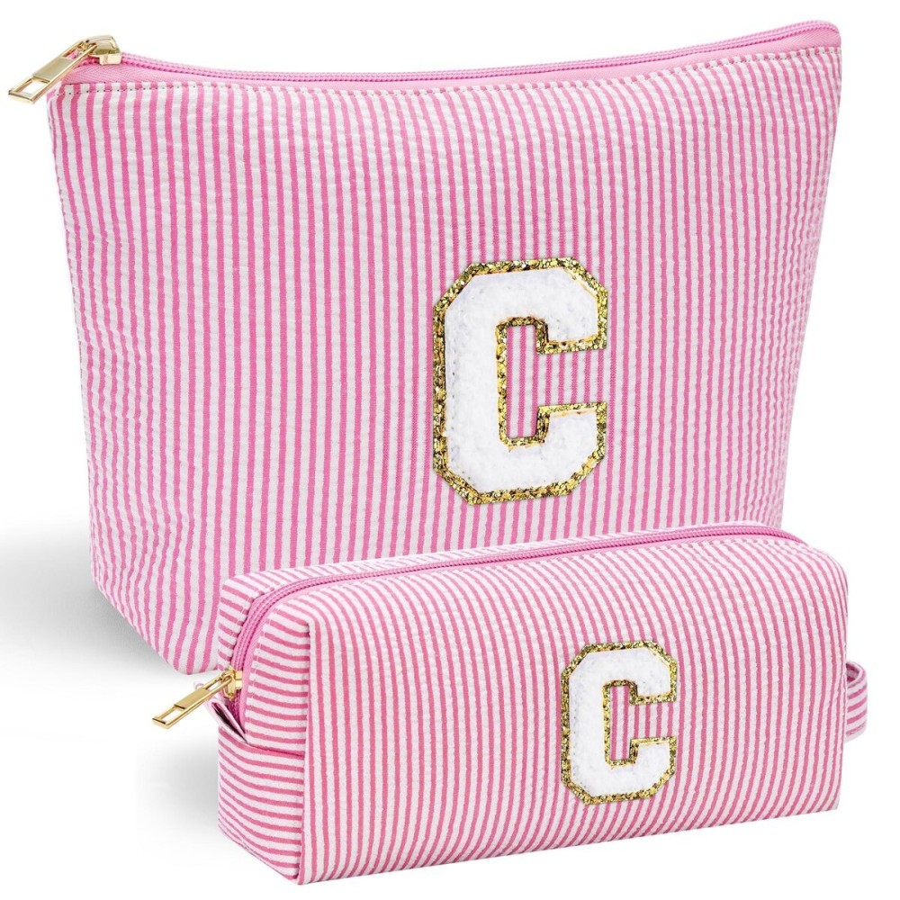 YOOLIFE Preppy Makeup Bag for Women - Personalized Cute Makeup Pouch for Girlfriend Bridesmaid Wife | Cosmetic Travel Toiletry Bag for Friend | Birthday Gift Idea for Her Mom Preppy Stuff Pink C YOOLIFE Preppy Makeup Bag for Women - Personalized Cute Makeup Pouch for Girlfriend Bridesmaid Wife | Cosmetic Travel Toiletry Bag for Friend | Birthday Gift Idea for Her Mom Preppy Stuff Pink C