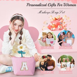 YOOLIFE Preppy Makeup Bag for Women - Personalized Cute Makeup Pouch for Girlfriend Bridesmaid Wife | Cosmetic Travel Toiletry Bag for Friend | Birthday Gift Idea for Her Mom Preppy Stuff Pink C YOOLIFE Preppy Makeup Bag for Women - Personalized Cute Makeup Pouch for Girlfriend Bridesmaid Wife | Cosmetic Travel Toiletry Bag for Friend | Birthday Gift Idea for Her Mom Preppy Stuff Pink C