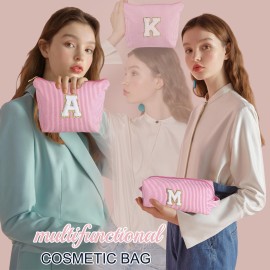 YOOLIFE Personalized Initial Makeup Bag | Pink Cosmetic Travel Bag | 11 12 13 14 15 16 Years Old Girl Gifts Graduation Teacher Gifts Teen Girl Gift Trendy Stuff A YOOLIFE Personalized Initial Makeup Bag | Pink Cosmetic Travel Bag | 11 12 13 14 15 16 Years Old Girl Gifts Graduation Teacher Gifts Teen Girl Gift Trendy Stuff A