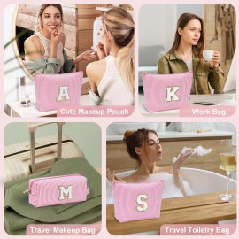 YOOLIFE Personalized Initial Makeup Bag | Pink Cosmetic Travel Bag | 11 12 13 14 15 16 Years Old Girl Gifts Graduation Teacher Gifts Teen Girl Gift Trendy Stuff A YOOLIFE Personalized Initial Makeup Bag | Pink Cosmetic Travel Bag | 11 12 13 14 15 16 Years Old Girl Gifts Graduation Teacher Gifts Teen Girl Gift Trendy Stuff A