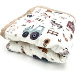 Organic Cotton Muslin Baby Blanket for Boys and Girls - Luxurious Soft Toddler Quilt for Swaddling - Gender Neutral Blankets Makes a Great Farm