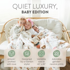 Organic Cotton Muslin Baby Blanket for Boys and Girls - Luxurious Soft Toddler Quilt for Swaddling - Gender Neutral Blankets Makes a Great Farm Organic Cotton Muslin Baby Blanket for Boys and Girls - Luxurious Soft Toddler Quilt for Swaddling - Gender Neutral Blankets Makes a Great Farm