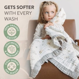 Organic Cotton Muslin Baby Blanket for Boys and Girls - Luxurious Soft Toddler Quilt for Swaddling - Gender Neutral Blankets Makes a Great Farm Organic Cotton Muslin Baby Blanket for Boys and Girls - Luxurious Soft Toddler Quilt for Swaddling - Gender Neutral Blankets Makes a Great Farm