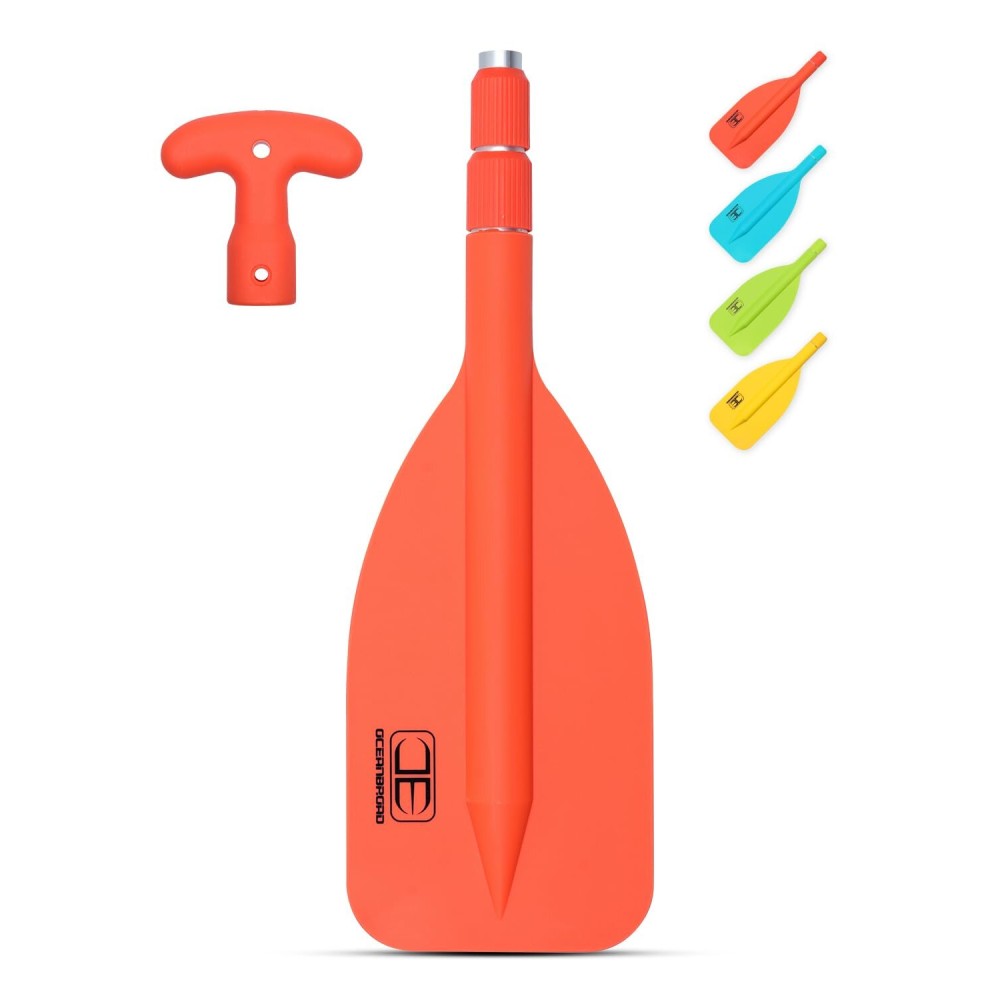 OCEANBROAD Telescoping Emergency Paddle 21\'\'-42\'\' Collapsible Paddles Aluminium Shaft for Kayaing Boating Canoeing River Tubing, Orange, 1 Paddle OCEANBROAD Telescoping Emergency Paddle 21\'\'-42\'\' Collapsible Paddles Aluminium Shaft for Kayaing Boating Canoeing River Tubing, Orange, 1 Paddle