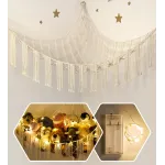 Stuffed Animal Hammock Corner with LED Light - Toy Storage Hammock Plushie Net Large - Cute Stuff Animals Holder Hanging Organizer - Baby Room Decor Kids Toddler Nursery Bedroom Boho