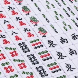 Yellow Mountain Imports Celestial Opal Chinese Mahjong Set with 146 Tiles and Blue Vinyl Case - for Chinese Style Gameplay Only []