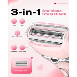 Electric Shaver Women Rechargeable Razor Ladies Shaver,Lady Razor for Legs,Arm,Underarm,Bikini,USB Rechargeable Razor Wet&Dry Cordless for Woman Electric Shaver Women Rechargeable Razor Ladies Shaver,Lady Razor for Legs,Arm,Underarm,Bikini,USB Rechargeable Razor Wet&Dry Cordless for Woman