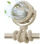 SOPOKE Mini Portable Baby Stroller Fan,3 Speed Personal Handheld Fan,Battery Operated Rechargeable 360 Flexible Tripod Cooling Fan, Suitable for Car Seat Crib Treadmill Golf Cart Travel(Yellow)