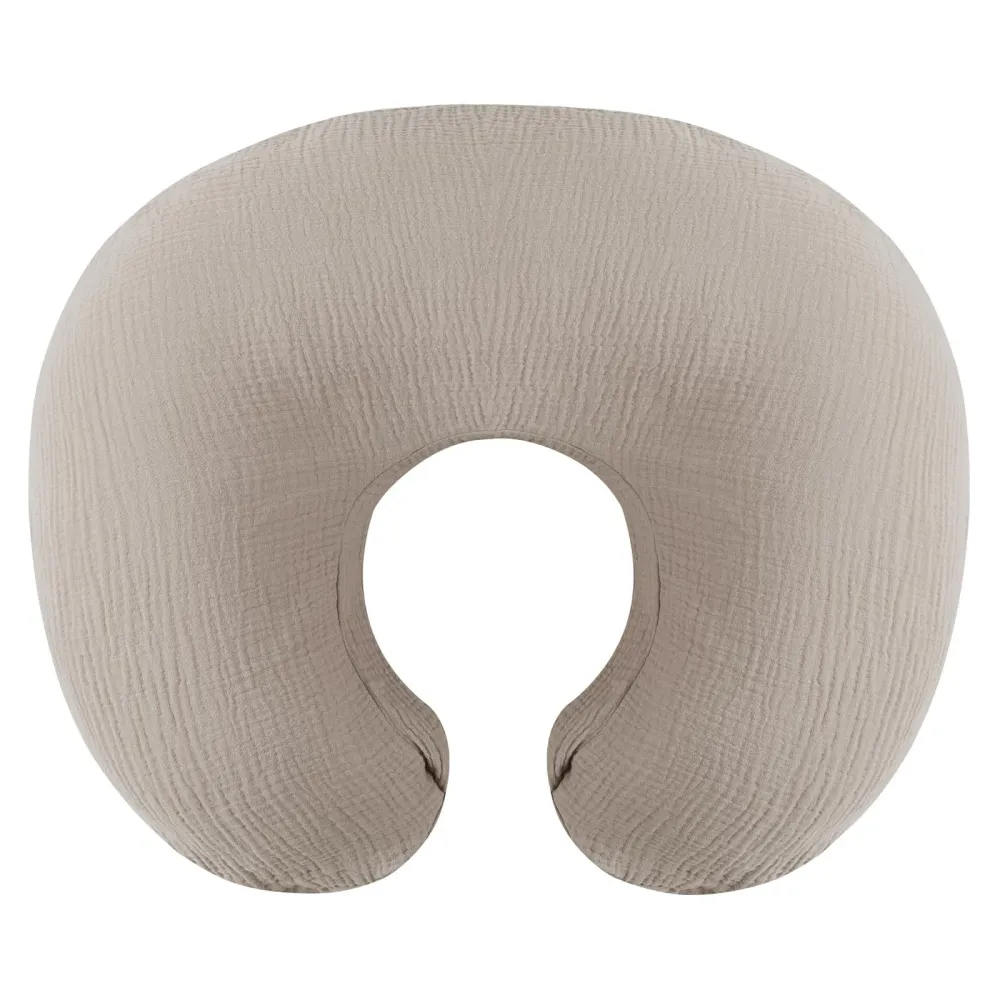 Onacosht Muslin Nursing Pillow Cover Soft 100% Cotton Feeding Pillow Slipcover Fits Standard Infant Nursing Pillow for Baby Boy and Girl, Fog